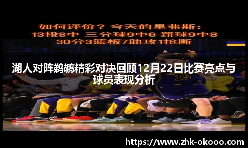湖人对阵鹈鹕精彩对决回顾12月22日比赛亮点与球员表现分析